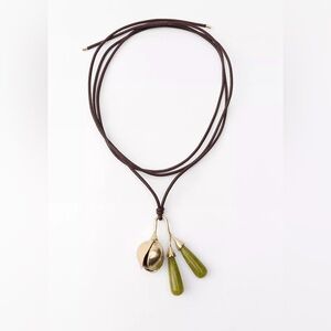 Zara floral charm cord necklace